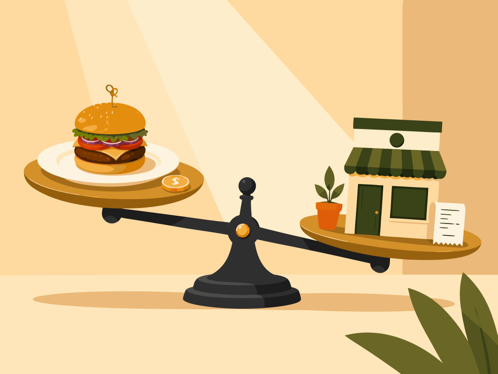 A balance representing the point where the contribution from sales reaches the costs the business needs to cover.